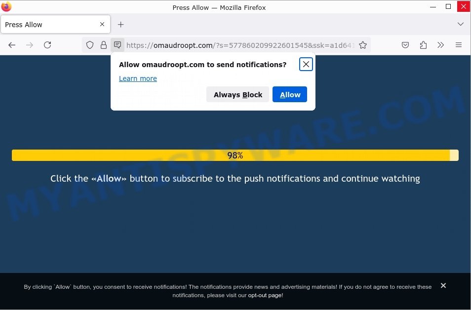 How to remove Omaudroopt.com pop-up ads